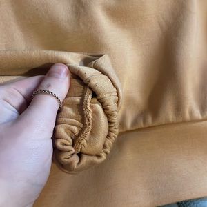 Tan/cropped sweater/half zip/ gilly hicks